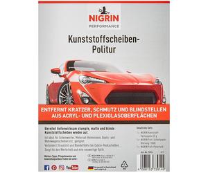 Nigrin Kunststoff-Politur Auto-Disco Acrilico Plexiglas Cabrio Automobile Faro