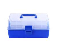 NihaoWXM Cassetta da Pesca Scatola porta esche da pesca a 3 strati con maniglia portatile, grande capacità, custodia portaoggetti for esche da pesca in plastica, accessori e strumenti(Blue)
