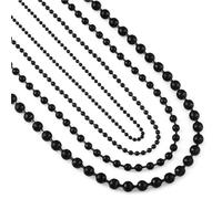 NihaoWXM Catena a Sfere in Acciaio Inossidabile Nero da 1,5 mm-5 mm for Collana con Ciondolo Impermeabile Bead Chain(24 inches/61cm,Width 3.2MM)