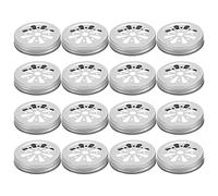 Nihcora 16 Pezzi Bocca Normale Barattolo Coperchio Antiruggine Tagliata con Foro di Paglia Coperchio Fiore per Palla, Barattoli per Conserve, ECC