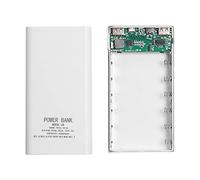 Nihcora 18650 Batteria Power Bank Box 5V 2.1A Display LCD 20000MAh Scheda di Alimentazione per Batteria 6X18650 Powerbank DIY(Bianca)