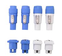 Nihcora 4 Set Connettore PowerCON, NAC3FCA + NAC3MPA-1 e NAC3FCB + NAC3MPB-1, Connettore Bloccabile + Connettore Telaio, Alimentazione e Uscita