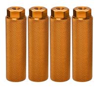 Nihcora 4 stecche per bicicletta, in lega di alluminio, antiscivolo, per bicicletta a 3/8 , accessori per bicicletta, colore giallo