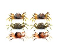 Nihcora 6 Pezzi Kit di Esche da Pesca al Granchio, Esche per Granchi Esche Artificiali per Pesci da Pesca con Gancio Affilato, Crankbaits di Mare 3D Morbidi