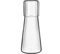 Nihcora Caraffa per acqua notturna trasparente con bicchiere per camera da letto, comodino, caraffa per acqua notturna con vetro, set di bicchieri