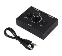 Nihcora Commutatore audio da 3,5 mm, 2 ingressi, 1 uscita, 1 ingresso, 2 uscite, interruttore audio, commutatore, scatola, un pulsante muto