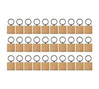 Nihcora nel Legno a Forma Quadrata Vuota da 30 Pezzi nel Legno Fai-da-Te Tag Chiave Regali Fai-da-Te