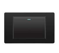 Nihcora Pulsante Meccanico Interruttore Elettrico Muro Interruttore Della Luce 1 Banda A 2 Vie 118mmx72 mm Interruttore A Pannello di Vetro Temperato Nero 1gang 2way