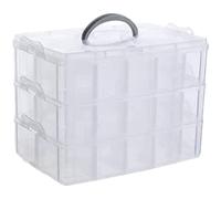 Nihcora Scatola Portaoggetti Multistrato Impilabile in Plastica Trasparente A 3 Livelli con 30 Scomparti Regolabili