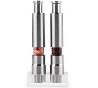 Nihcora Set di 2 Smerigliatrici Sale e Set Macinapepe nel Acciaio Inossidabile con Pulsante Manuale Set Sale e nel Vetro nel Acciaio Inossidabile