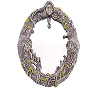 Nihcora Specchio da Parete Triple Moon Goddess Specchio da Parete con Specchio Appeso retrò Un Cinque Punte