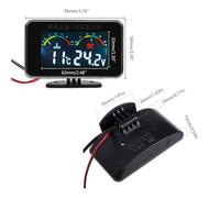 NIHENHAO 12V/24V Misuratore della Temperatura dell'Acqua per Auto Termometro Voltmetro Misuratore 2in1 Temp & Meter Sensori da 17 mm