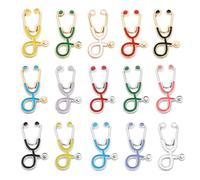 NIHENHAO 15 Pezzi Spilla Stetoscopio Spille Distintivo Creativo Banchetto Sciarpa Spille Vestiti Spilla da Risvolto Dottori Infermiere Studente Laurea Lega