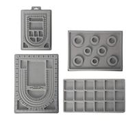 NIHENHAO 4 Pezzi di Perline Gregge Grigie Kit di schede per Braccialetti Strumenti Scatola di immagazzinaggio di Gioielli Vassoio creazione di Gioielli in plastica