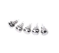 NIHENHAO 5 Pezzi 8 mm Metallo momentaneo 1NO 2 Pin Pulsante h 3A/250V Ottone