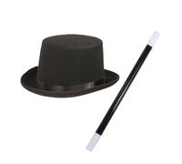 NIHENHAO Accessori per costume da mago con cappello, bacchetta, fiocchi, cravatta, per spettacoli, cosplay, mantello, cappello, vestire, puntelli