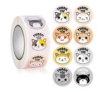 NIHENHAO Adesivi di Ringraziamento artoon Etichette di Chiusura adesive Rotonde per Auguri ed Etichette di Decorazioni Regalo Fatte a Mano Lass Carta ricompensa