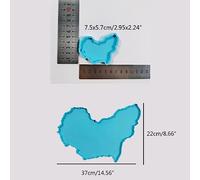 NIHENHAO Africa Map Tray Portachiavi Stampo in Silicone con Foro Portachiavi Ciondolo Gioielli Fatti a Mano per San Valentino Silicone