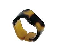 NIHENHAO Anello apribile con stampa leopardata, alla moda, da donna, in materiale acrilico, adatto per ogni occasione