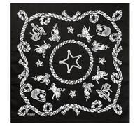 NIHENHAO Bandana con stampa traspirante per donne uomo unisex bandane da festa sciarpa da collo sciarpa quadrata fazzoletti hiphop headwrap-nero cowboy rider