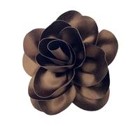 NIHENHAO Bella spilla da bavero a forma di fiore in raso delicata spilla francese con motivo unico per individui alla moda - marrone scuro