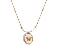 NIHENHAO Collana con Medaglione a Farfalla Vintage Cornice per Foto Ciondolo Collana con Catena alla Moda Clavicola Gioielli Unici per Donne Ragazze Rame