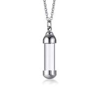 NIHENHAO Collana di Sangue Urna per cremazione Collana per Ceneri Portacenere Collana a Tubo Ciondolo Urne per cremazione Gioielli commemorativi Acciaio al Titanio