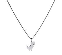 NIHENHAO Collana in Acciaio Inossidabile Collana con Ciondolo Dinosauro Ventagli Regalo Collana Girocollo Gioielli per Donne Uomini Ornamento per Feste Ciondolo in Lega + Catena in Acciaio