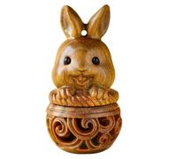 NIHENHAO Contenitore per Pillole in Legno Simpatico Contenitore 3D Intagliato Accessori Pendenti per Oli Essenziali e Piccoli Oggetti in Legno