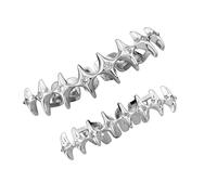NIHENHAO Cool Hip Hop Styles Bocca Griglie Star Designs Top e Inferiore Griglie Set Denti Griglie per Denti Confortevole Ottone Fit