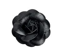 NIHENHAO Elegante spilla a forma di camelia elegante a forma di fiore, stile etnico, spilla da bavero per festa di nozze per lei, nero