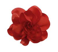 NIHENHAO Elegante spilla a forma di fiore in tessuto a clip, bellissima spilla da bavero a forma di fiore, accessorio per guardaroba da donna, colore rosso