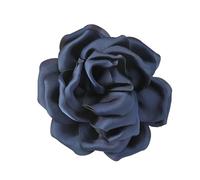NIHENHAO Elegante spilla a forma di rosa in tessuto, fatta a mano, elegante, accessorio alla moda per feste e cene, blu navy