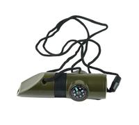 NIHENHAO Fischietto multifunzione da campeggio e escursionismo, con bussola, lente d'ingrandimento, torcia a LED, termometro per la sopravvivenza