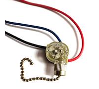 NIHENHAO Interruttore a Catena a 3 Fili Perline Catena Lampada da Parete Ventilatore Interruttore da soffitto Sostituzione per Ventilatore da soffitto Scrivania Lampade antiche Metallo