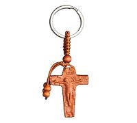 NIHENHAO Portachiavi Ciondolo Portachiavi Borsa Fascino Semplice Portachiavi per Auto Portachiavi Religioso Cristiano Decorazioni in Legno