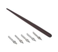 NIHENHAO Portapenne con 5 Pennini Set Regalo Arte Elegante Regalo Accessori per Scrittura Disegno Pittura Immagine Forniture