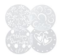 NIHENHAO Set di 4 versatili strumenti per decorare torte, stencil a forma di fiore, stampi per torte in PVC per disegni