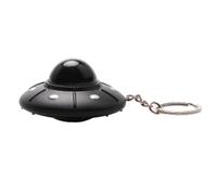 NIHENHAO Simpatico portachiavi UFO con disco volante con luce LED, creativo, modello astronave, gioielli per bambini e adulti, nero