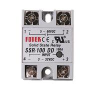 NIHENHAO SSR-100 Modulo D 100 A 3-32 V per Ingresso C 5-60 V per Uscita C Plastica + Metallo