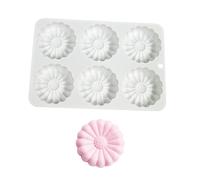 NIHENHAO Stampo in Silicone a Forma di Fiore a 6 cavità Strumento di Cottura Mousse Stampo per Decorazione Torta per Fare Cioccolato Caramelle Candele Sapone in Silicone