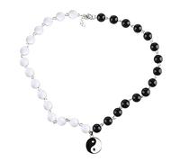 NIHENHAO Trendy Tai Ji Otto Trigrammi Collana con Ciondolo Cinese per Filosofia Simbolo Taoista Girocollo Clavicola Catena di Gioielli per Lega Mot