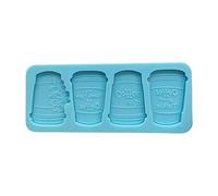 NIHENHAO Vassoio per stampi in Resina epossidica Quattro Tazze di caffè Stampo in Silicone per colata Strumento Artigianale in Silicone