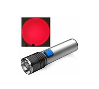 Nihexo 670nM USB Deep Red Light LED torcia contro il deterioramento della vista torcia, torcia a LED a luce rossa zoomabile, zoomabile portatile portatile luce rossa per pesca, resistente all'acqua