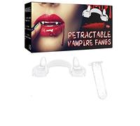 Nihexo Retractable Vampire Fangs Realistic, Dentures Costume Party Props Fangs, Reusable Vampire Fang Teeth for Cosplay, Fangs Fake Teeth for Halloween Party Favors (1Pcs)