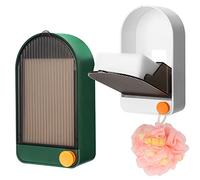 NiHome 2 portasapone da parete con coperchio e scarico per doccia, installazione senza fori, impermeabile, antipolvere, senza molle, per casa, bagno, vasca da bagno, lavello della cucina (verde +