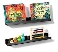 NiHome Confezione da 2 mensole magnetiche per libri in acrilico da 43,2 cm, per lavagne bianche, per esporre foto grandi, eleganti mensole per frigorifero, portadocumenti, facili da pulire, portata