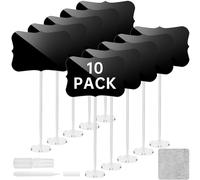 NiHome Mini lavagnetta in acrilico, kit da 10 pezzi, ecologiche e riutilizzabili per eventi, etichettatura alimentare e altro, lavagne in acrilico trasparente con pennarello, flacone spray e panno