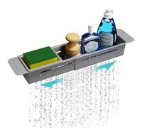 NiHome Organizer allungabile da cucina sopra il lavandino (grigio scuro)