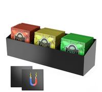 NiHome Organizer magnetico per bustine di tè in acrilico a tre scomparti, soluzione versatile per bustine di tè e piccoli oggetti, design elegante e durevole con dimensioni compatte 24 cm di lunghezza